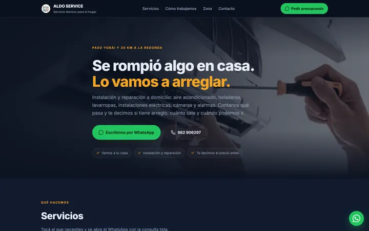 El sitio de Aldo Service